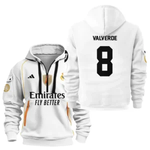 Federico Valverde Real Madrid Hoodie Half Zipper  For Fan Federico Valverde HVN1100FV070125HODZ