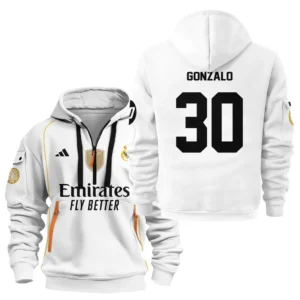 Gonzalo Garcia Real Madrid Hoodie Half Zipper  For Fan Gonzalo Garcia HVN1100GG070125HODZ
