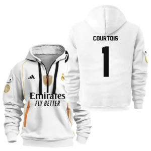 Thibaut Courtois Real Madrid Hoodie Half Zipper  For Fan Thibaut Courtois HVN1100TC070125HODZ