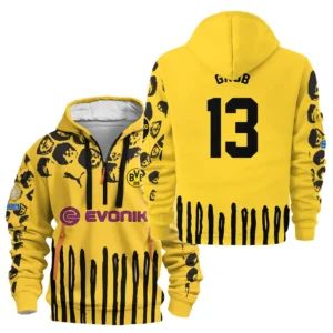Pascal Grob Borussia Dortmund Hoodie Half Zipper  For Fan Pascal Grob HVN1101PG070125HODZ