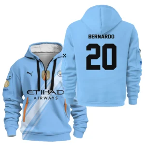 Bernardo Silva Manchester City Hoodie Half Zipper  For Fan Bernardo Silva HVN1102BS070125HODZ