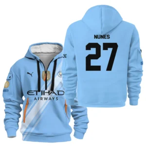 Matheus Nunes Manchester City Hoodie Half Zipper  For Fan Matheus Nunes HVN1102MN070125HODZ
