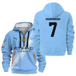 Omar Marmoush Manchester City Hoodie Half Zipper  For Fan Omar Marmoush HVN1102OM070125HODZ