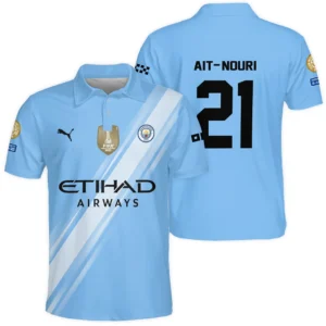 Rayan Ait-Nouri Manchester City Polo Shirt  For Fan Rayan Ait-Nouri HVN1102RAN070125POS