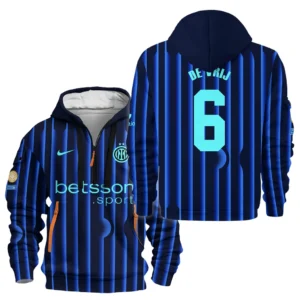 Stefan de Vrij Internazionale Milano Hoodie Half Zipper  For Fan Stefan de Vrij HVN1104SV070225HODZ