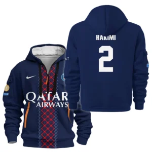 Achraf Hakimi Paris Saint-Germain Hoodie Half Zipper  For Fan Achraf Hakimi HVN1105AH070225HODZ