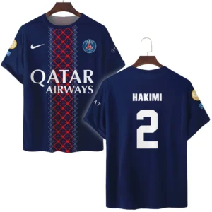 Achraf Hakimi Paris Saint-Germain T-Shirt  For Fan Achraf Hakimi HVN1105AH070225TS3D