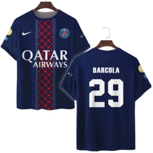 Bradley Barcola Paris Saint-Germain T-Shirt  For Fan Bradley Barcola HVN1105BB070225TS3D