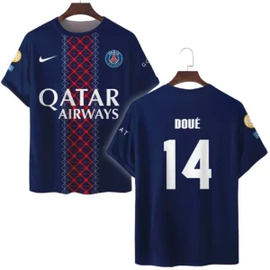 Desire Doue Paris Saint-Germain T-Shirt  For Fan Desire Doue HVN1105DD070225TS3D