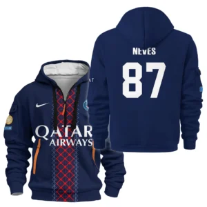 Joao Neves Paris Saint-Germain Hoodie Half Zipper  For Fan Joao Neves HVN1105JN070225HODZ