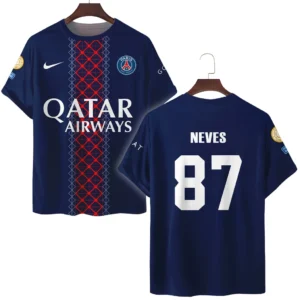 Joao Neves Paris Saint-Germain T-Shirt  For Fan Joao Neves HVN1105JN070225TS3D