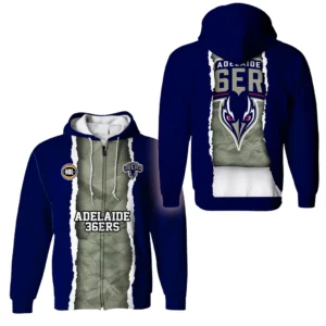 Adelaide 36ers Zipper Hoodie NBL 2025 For Fan Adelaide 36ers HVN1124AD071425ZHD