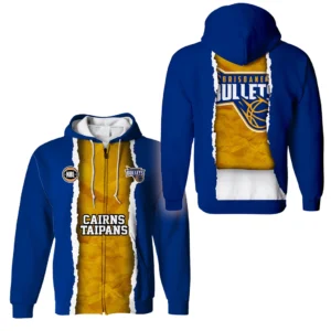 Brisbane Bullets Zipper Hoodie NBL 2025 For Fan Brisbane Bullets HVN1124BB071425ZHD