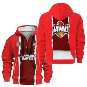 Illawarra Hawks Hoodie Half Zipper NBL 2025 For Fan Illawarra Hawks HVN1124IH071425HODZ