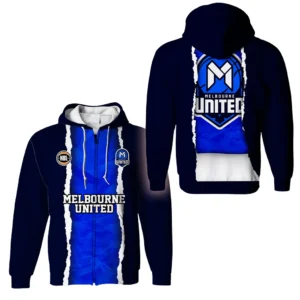 Melbourne United Zipper Hoodie NBL 2025 For Fan Melbourne United HVN1124MU071425ZHD