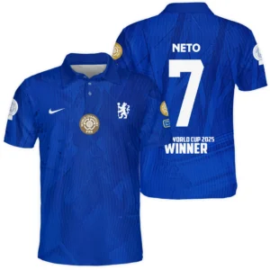Pedro Neto Chelsea Polo Shirt  Club World Cup 2025 Champions For Fan Pedro Neto HVN1129PN071425POS