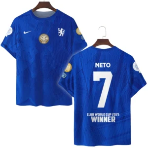 Pedro Neto Chelsea T-Shirt  Club World Cup 2025 Champions For Fan Pedro Neto HVN1129PN071425TS3D