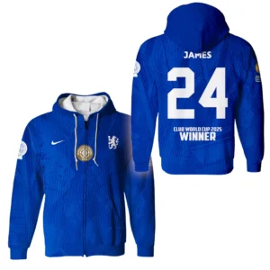 Reece James Chelsea Zipper Hoodie  Club World Cup 2025 Champions For Fan Reece James HVN1129RJ071425ZHD