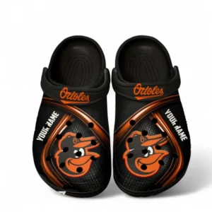 Baltimore Orioles Fans Gift Crocs, All Over Print Crocs For Sport Fan, Custom Name MLB137072325668-Black