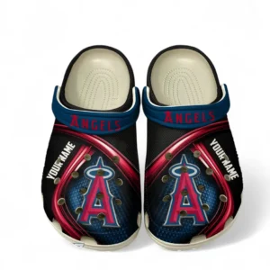 Los Angeles Angels Fans Gift Crocs, All Over Print Crocs For Sport Fan, Custom Name MLB137072325678-White