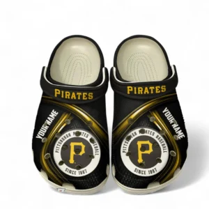 Pittsburgh Pirates Fans Gift Crocs, All Over Print Crocs For Sport Fan, Custom Name MLB137072325687-White