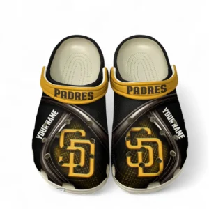San Diego Padres Fans Gift Crocs, All Over Print Crocs For Sport Fan, Custom Name MLB137072325688-White