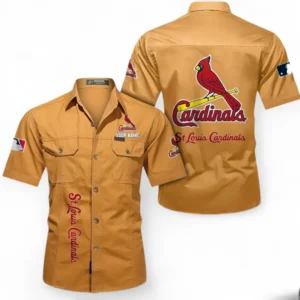 St. Louis Cardinals Fans Gift Short Sleeved Shirt, All Over Print Short Sleeved Shirt For Sport Fan, Custom Name MLB140072325445-Turmeric