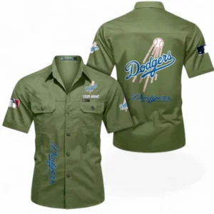 Los Angeles Dodgers Fans Gift Short Sleeved Shirt, All Over Print Short Sleeved Shirt For Sport Fan, Custom Name MLB140072325446-Fruit Green