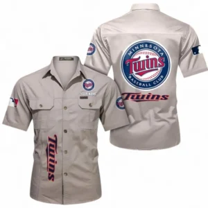 Minnesota Twins Fans Gift Short Sleeved Shirt, All Over Print Short Sleeved Shirt For Sport Fan, Custom Name MLB140072325451-Beige