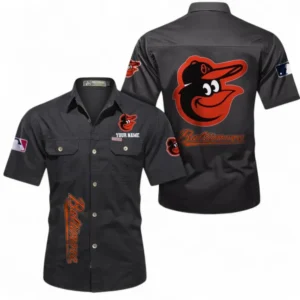 Baltimore Orioles Fans Gift Short Sleeved Shirt, All Over Print Short Sleeved Shirt For Sport Fan, Custom Name MLB140072325455-Black