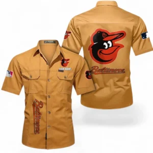 Baltimore Orioles Fans Gift Short Sleeved Shirt, All Over Print Short Sleeved Shirt For Sport Fan, Custom Name MLB140072325455-Turmeric
