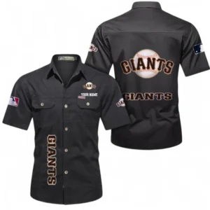San Francisco Giants Fans Gift Short Sleeved Shirt, All Over Print Short Sleeved Shirt For Sport Fan, Custom Name MLB140072325460-Black