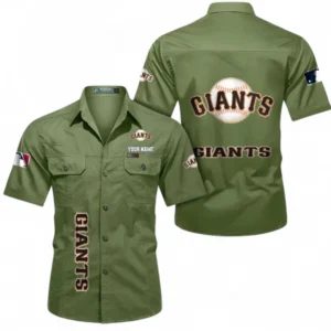 San Francisco Giants Fans Gift Short Sleeved Shirt, All Over Print Short Sleeved Shirt For Sport Fan, Custom Name MLB140072325460-Fruit Green