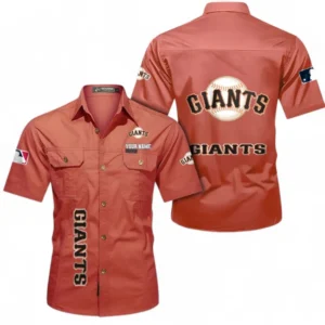 San Francisco Giants Fans Gift Short Sleeved Shirt, All Over Print Short Sleeved Shirt For Sport Fan, Custom Name MLB140072325460-Red