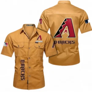Arizona Diamondbacks Fans Gift Short Sleeved Shirt, All Over Print Short Sleeved Shirt For Sport Fan, Custom Name MLB140072325462-Turmeric