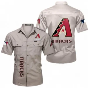 Arizona Diamondbacks Fans Gift Short Sleeved Shirt, All Over Print Short Sleeved Shirt For Sport Fan, Custom Name MLB140072325462-Beige