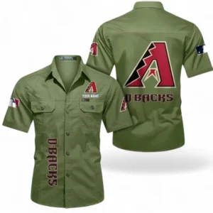 Arizona Diamondbacks Fans Gift Short Sleeved Shirt, All Over Print Short Sleeved Shirt For Sport Fan, Custom Name MLB140072325462-Fruit Green