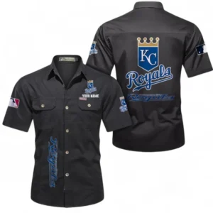 Kansas City Royals Fans Gift Short Sleeved Shirt, All Over Print Short Sleeved Shirt For Sport Fan, Custom Name MLB140072325464-Black