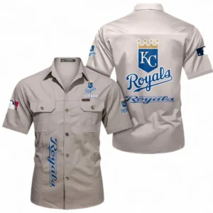 Kansas City Royals Fans Gift Short Sleeved Shirt, All Over Print Short Sleeved Shirt For Sport Fan, Custom Name MLB140072325464-Beige
