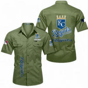 Kansas City Royals Fans Gift Short Sleeved Shirt, All Over Print Short Sleeved Shirt For Sport Fan, Custom Name MLB140072325464-Fruit Green