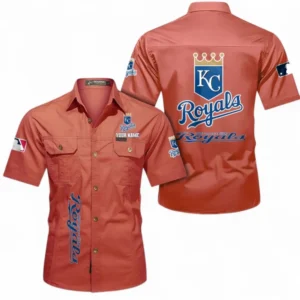 Kansas City Royals Fans Gift Short Sleeved Shirt, All Over Print Short Sleeved Shirt For Sport Fan, Custom Name MLB140072325464-Red