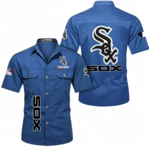 Chicago White Sox Fans Gift Short Sleeved Shirt, All Over Print Short Sleeved Shirt For Sport Fan, Custom Name MLB140072325465-Cowboy Blue