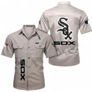 Chicago White Sox Fans Gift Short Sleeved Shirt, All Over Print Short Sleeved Shirt For Sport Fan, Custom Name MLB140072325465-Beige