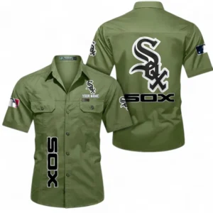 Chicago White Sox Fans Gift Short Sleeved Shirt, All Over Print Short Sleeved Shirt For Sport Fan, Custom Name MLB140072325465-Fruit Green
