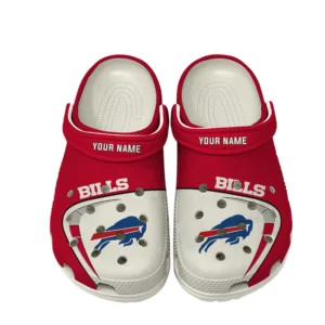 Buffalo Bills Fans Gift Crocs, All Over Print Crocs For Sport Fan, Custom Name NFL127072225127 - White