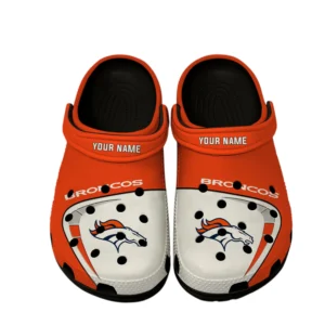 Denver Broncos Fans Gift Crocs, All Over Print Crocs For Sport Fan, Custom Name NFL127072225132 - Black