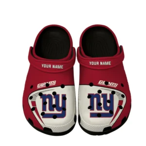 New York Giants Fans Gift Crocs, All Over Print Crocs For Sport Fan, Custom Name NFL127072225134 - Black