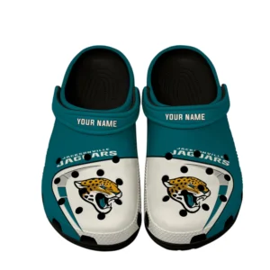 Jacksonville Jaguars Fans Gift Crocs, All Over Print Crocs For Sport Fan, Custom Name NFL127072225139 - Black