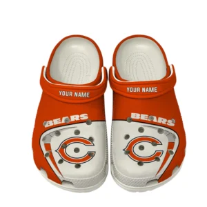 Chicago Bears Fans Gift Crocs, All Over Print Crocs For Sport Fan, Custom Name NFL1270722147 - White