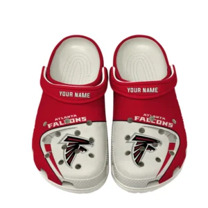 Atlanta Falcons Fans Gift Crocs, All Over Print Crocs For Sport Fan, Custom Name NFL1270722151 - White